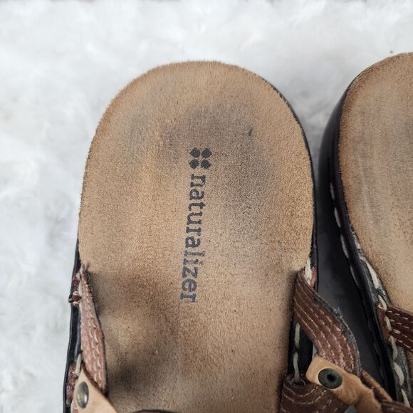 Naturalizer Theyer Leather Sandals Brown Size 8 - Picture 3 of 10